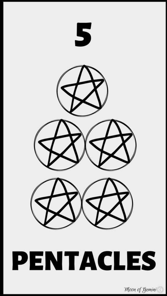 5 of pentacles Tarot card meaning - a basic description