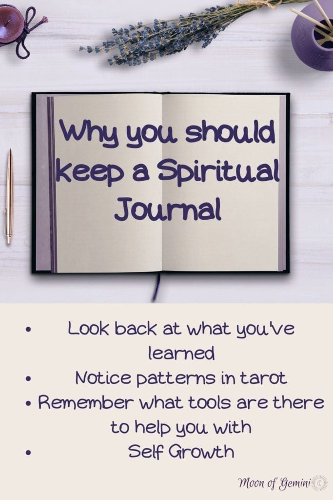 why you should keep a spiritual/tarot journal - ideas on why. More information of what to put in in post!