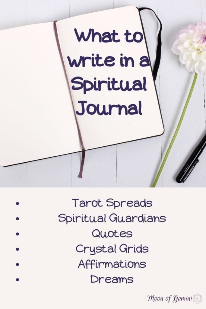 ideas of what to write in a spiritual/tarot journal. These are just a few ideas