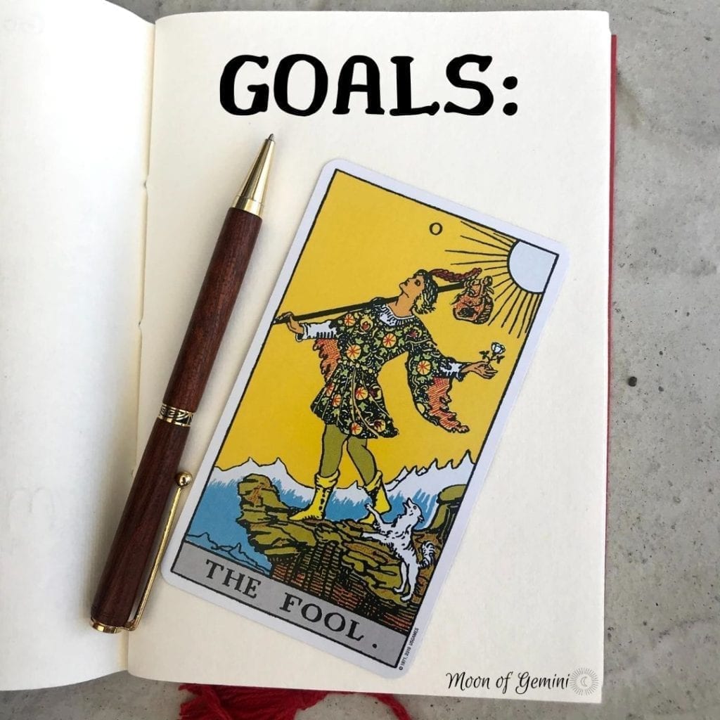 goals writing prompt to go with the fool tarot card
