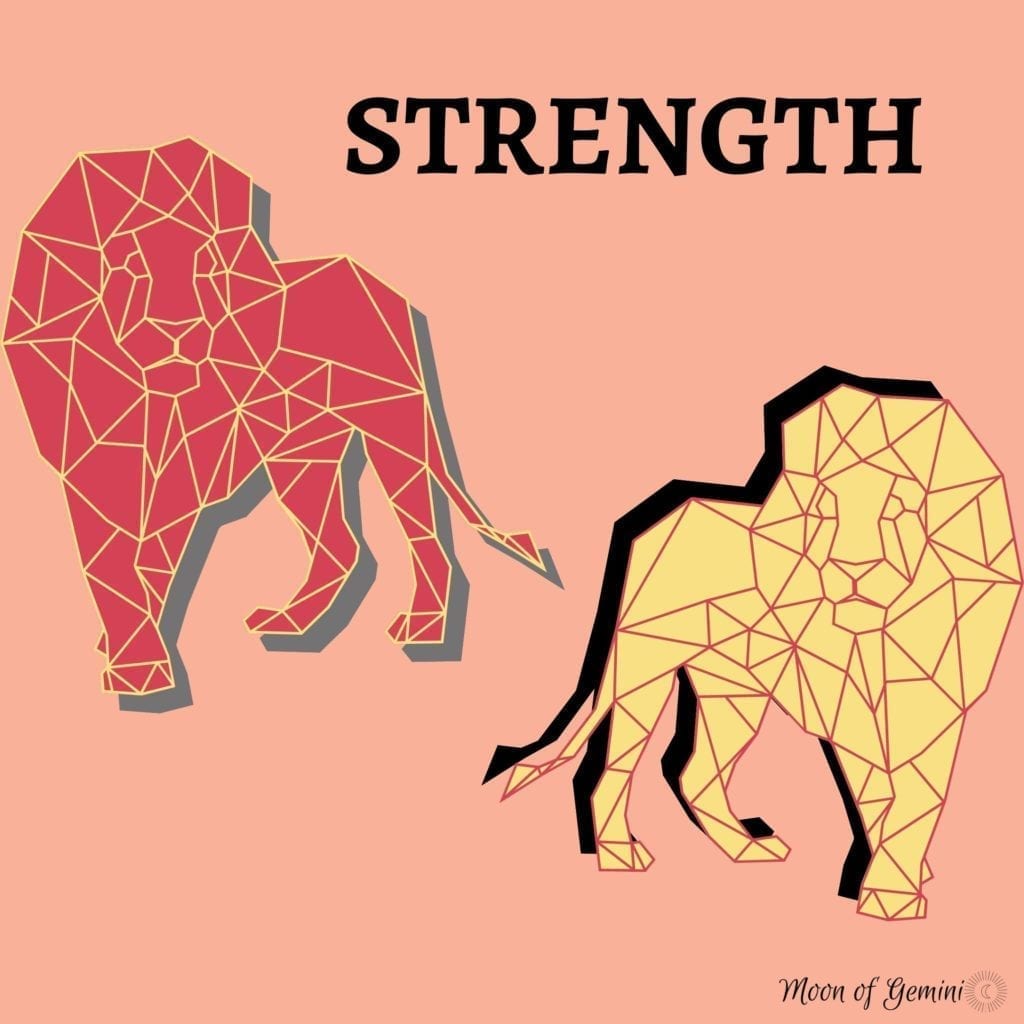 strength tarot card - 2 lions