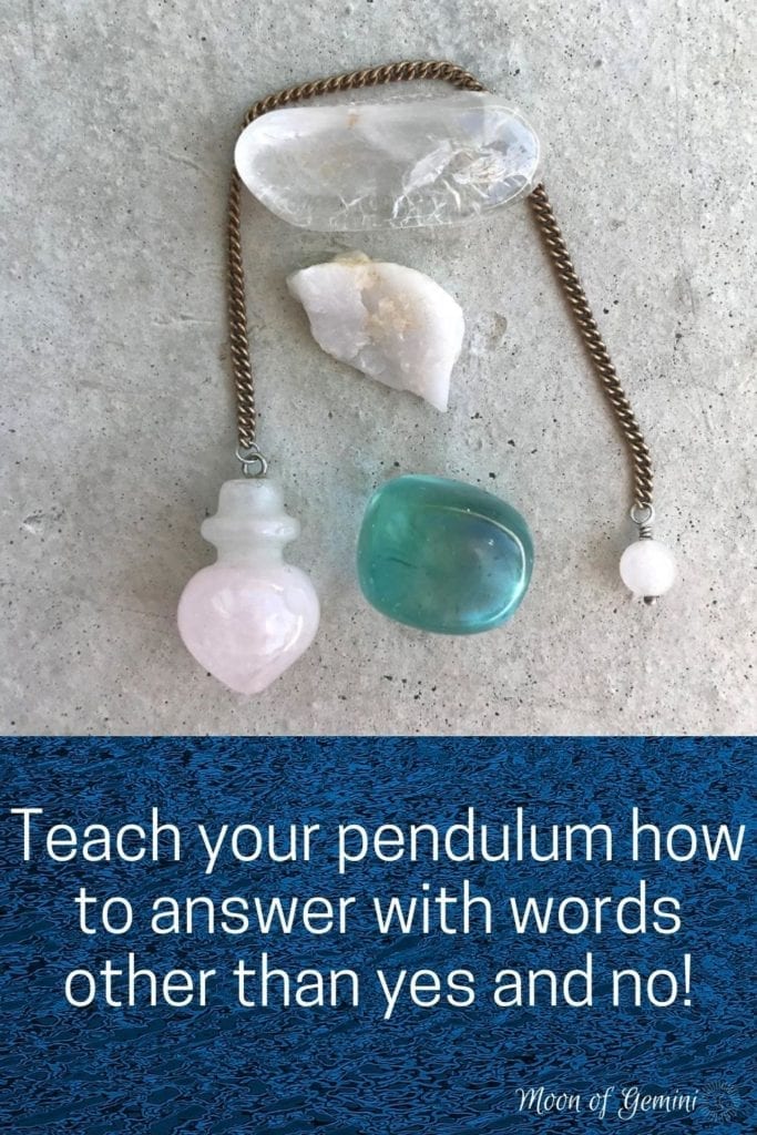 Did you know your pendulum could answer with words other than yes and no? It's really simple, temporary, and takes less than 2 minutes!
