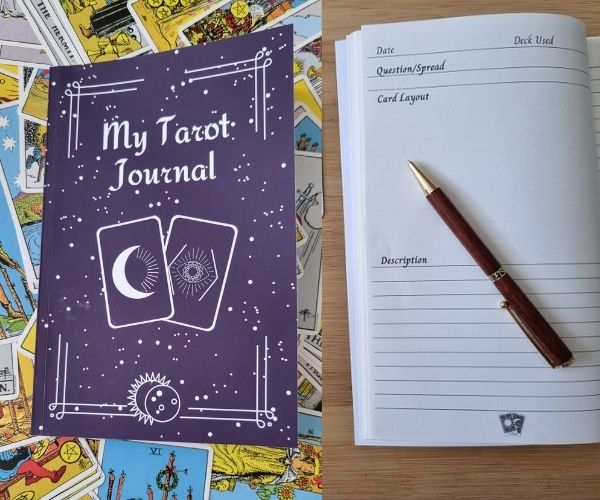 my tarot journal in and out