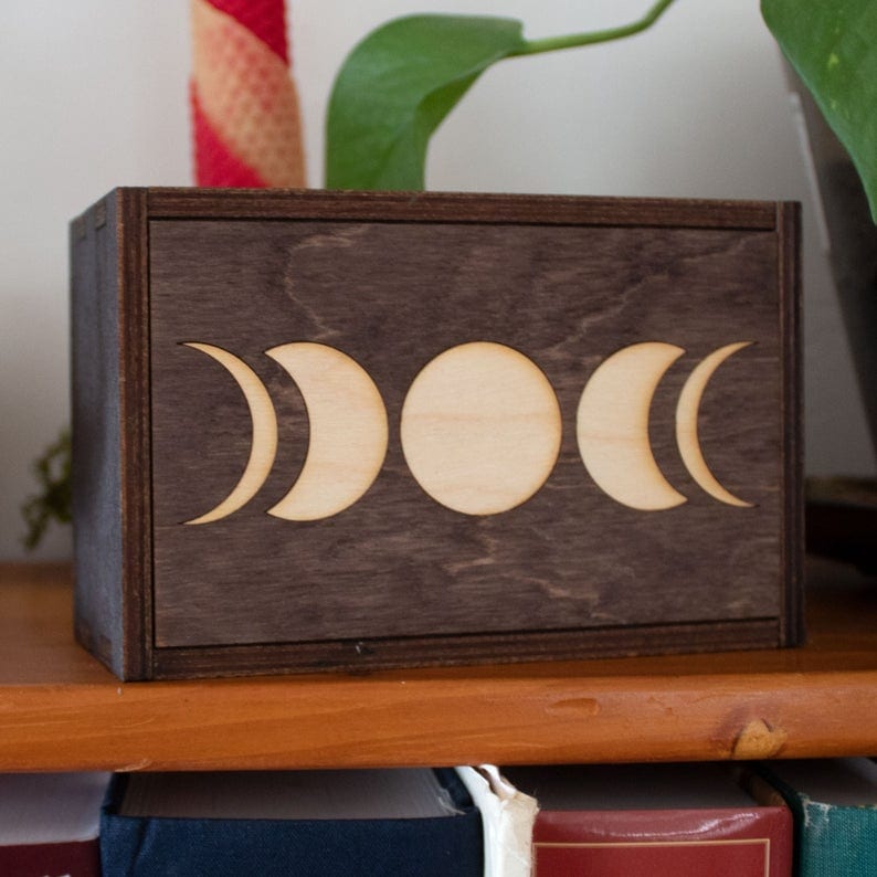 moon phases wooden box