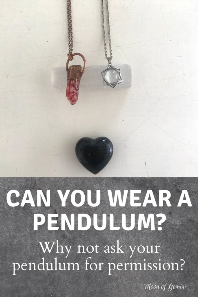 Sometimes wearing a pendulum depends on the circumstances! It's easy enough to find out if you can wear your pendulum as a necklace.