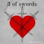 3 of swords red heart and 3 swords