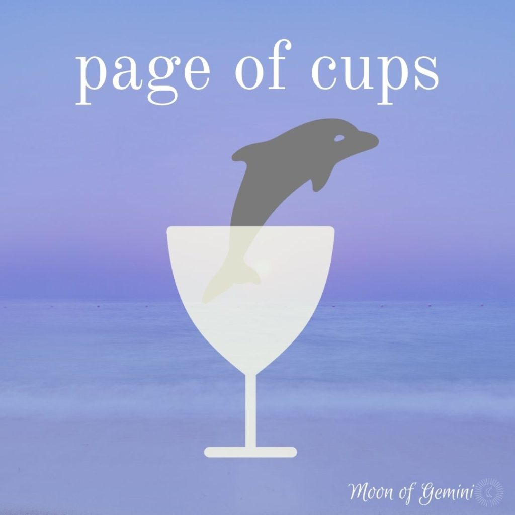 page of cups tarot card - fish in cup