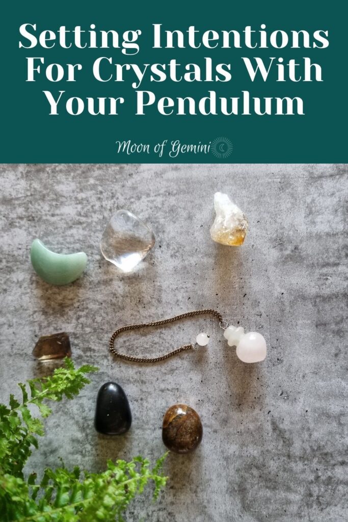 setting intentions for crystals with pendulum pin